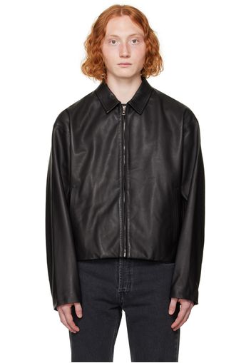 John Elliott Black Zip Leather Jacket