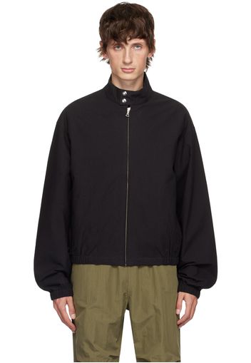 John Elliott Black Cotton Harrington Jacket