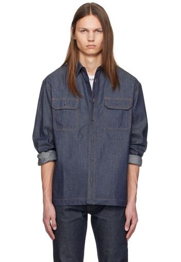 John Elliott Indigo Princeton Work Denim Shirt