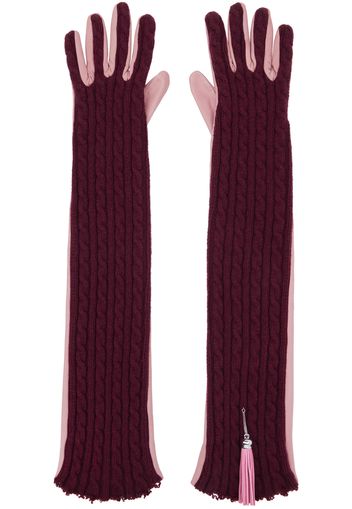 Julie Kegels SSENSE Exclusive Burgundy & Pink Andrea Gloves