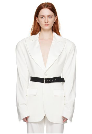 JUNEYEN White Belted Blazer