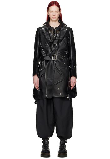 Junya Watanabe Black Zip Faux-Leather Jacket