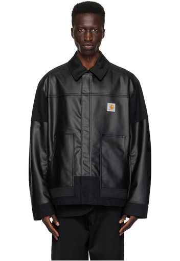 Junya Watanabe Black Carhartt Work In Progress Edition Faux-Leather Jacket