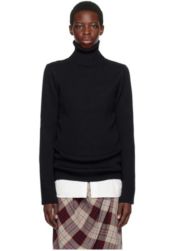 Junya Watanabe Black Vented Cuff Turtleneck