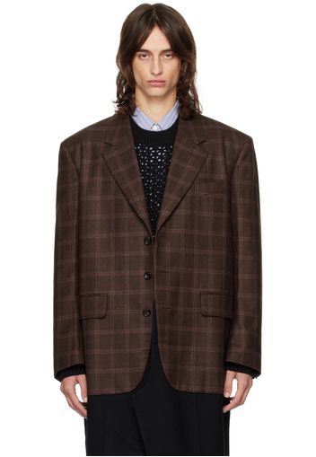 Junya Watanabe Red & Black Wool Check Coat