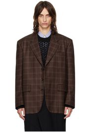 Junya Watanabe Red & Black Wool Check Coat