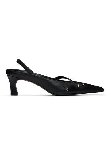 Justine Clenquet Black Joy Slingback Heels