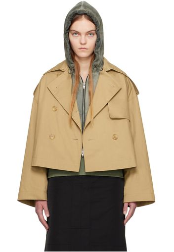 Juun.J Beige Cropped Trench Coat