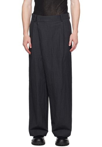 Juun.J Gray Washed Wool Trousers