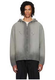 Juun.J Grey Gradient Hoodie