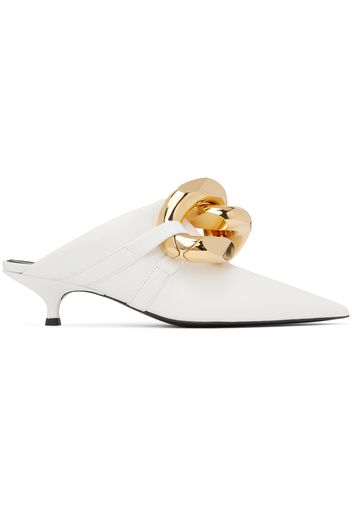 JW Anderson White Chain Kitten Mules