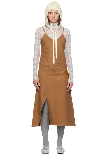 JW Anderson Brown Twisted Seam Maxi Dress