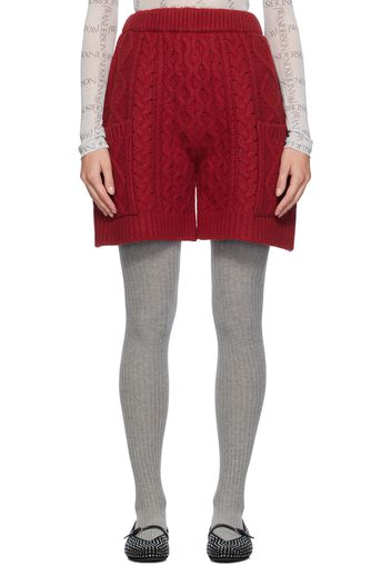 JW Anderson Red Cable Knit Shorts