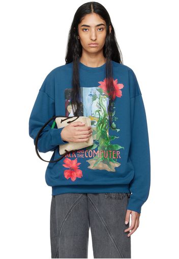 JW Anderson Blue Graphic Print Sweatshirt