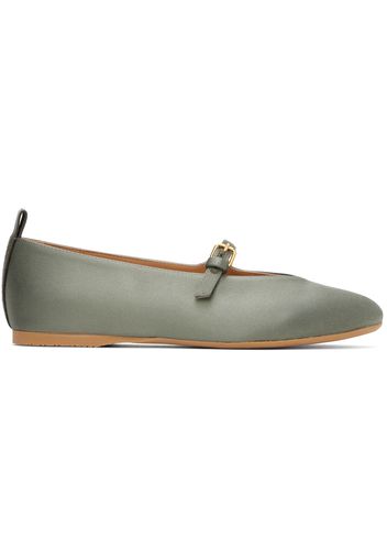 JW Anderson Khaki Satin Ballerina Flats