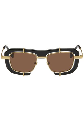 JW Anderson SSENSE Exclusive Black & Gold Geometric Sunglasses