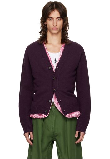 JW Anderson Purple Satin Lined Cardigan