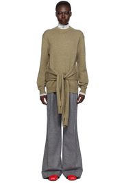 JW Anderson Khaki Draped Tie-Front Sweater