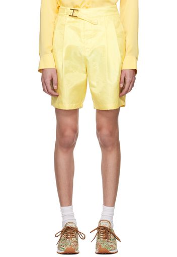 Kanghyuk Yellow Pleated Shorts