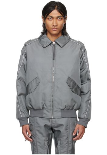 KANGHYUK Gray Lock Stitched Bomber Jacket