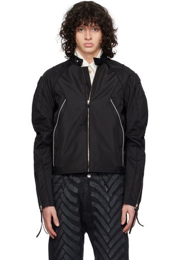 KANGHYUK Black Lock Stitch Bomber Jacket