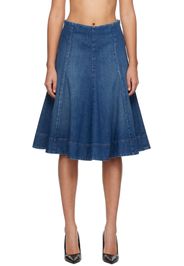 KHAITE Indigo 'The Lennox' Denim Midi Skirt