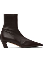 KHAITE Brown Nevada Stretch Low Boots