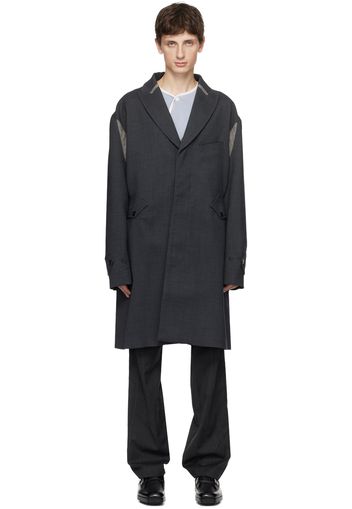 Kiko Kostadinov Gray Peaked Lapel Coat