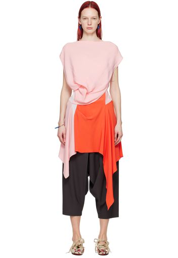 Kiko Kostadinov Pink & Orange Jogokba Midi Dress