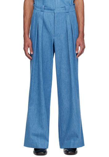 King & Tuckfield Blue Wide-Leg Jeans