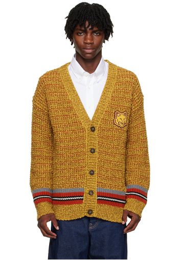 Maison Kitsuné Yellow Bold Fox Head Cardigan