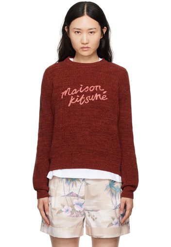 Maison Kitsuné Red Handwriting Comfort Sweater