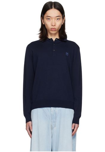 Maison Kitsuné Navy Bold Fox Head Polo