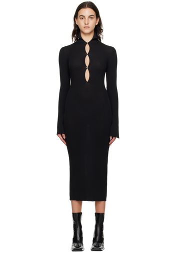 KNWLS Black Slither Midi Dress