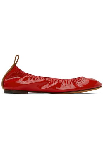 Lanvin Red Leather Ballerina Flats