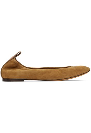 Lanvin Brown Suede Ballerina Flats