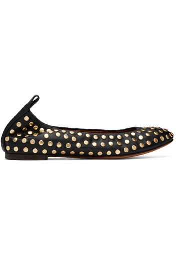 Lanvin Black Studs Leather Ballerina Flats