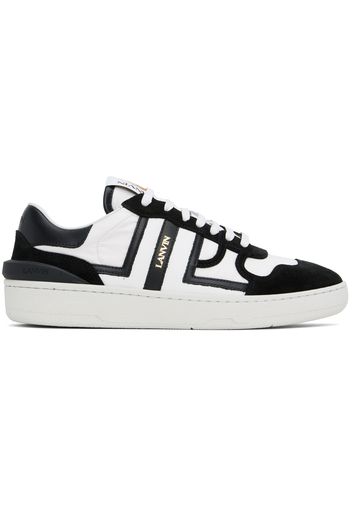 Lanvin White & Black Clay Mesh Sneakers