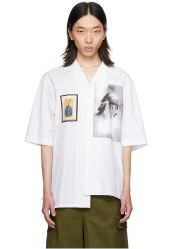 Lanvin White Asymmetrical Archives Print Shirt