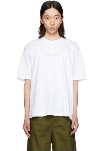 Lanvin White 'Lanvin' Embroidered Classic T-Shirt