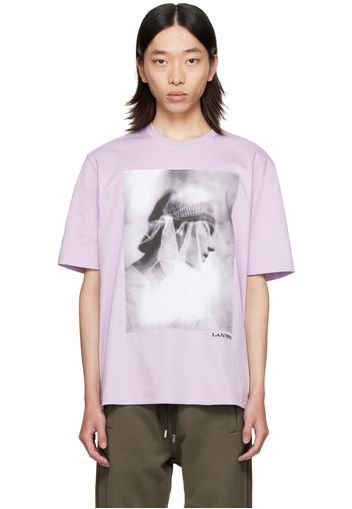 Lanvin Purple Archives Print Classic T-Shirt