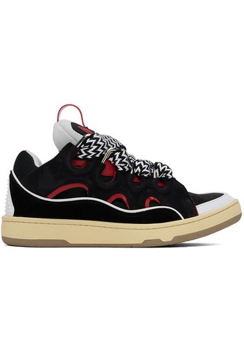 Lanvin SSENSE Exclusive Black Leather Curb Sneakers