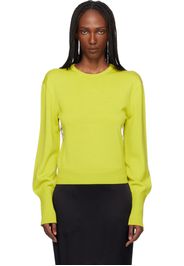 Lanvin Green Wool Grosgrain Detail Sweater