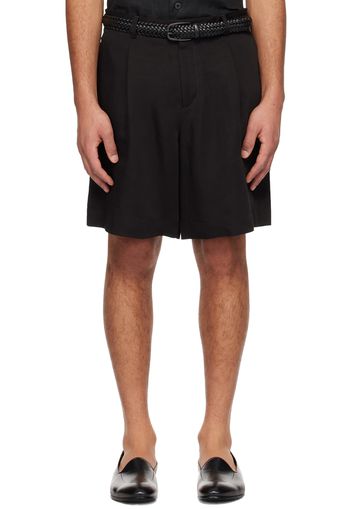 Lardini Black Pleated Shorts