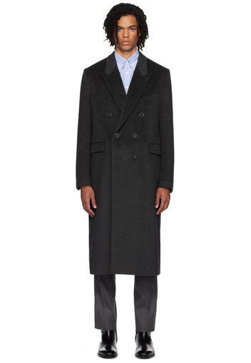 Lardini Black Virgin Wool & Alpaca Coat