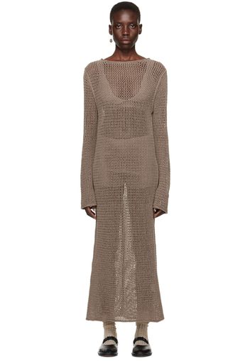 Lauren Manoogian Brown Net Maxi Dress