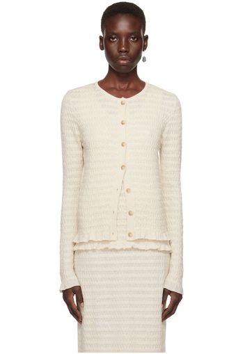 Lauren Manoogian Off-White Smocked Cardigan