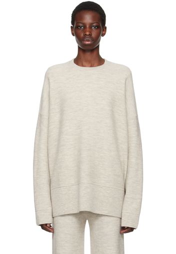 Lauren Manoogian Gray Oversize Crewneck Sweater