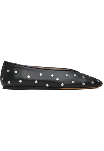 Le Monde Beryl Black Studded Regency Ballerina Flats