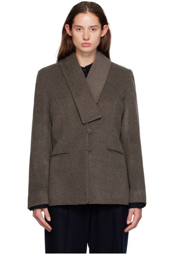 LE17SEPTEMBRE Brown Muffler Collar Blazer